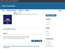 Tablet Screenshot of cyberhumanitatis.uchile.cl